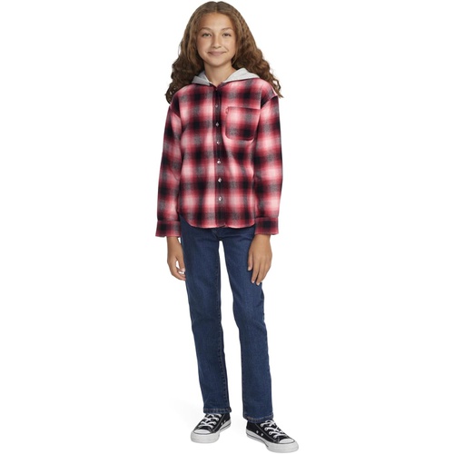 리바이스 Levis Kids Long Sleeve Hooded Flannel Top (Big Kids)