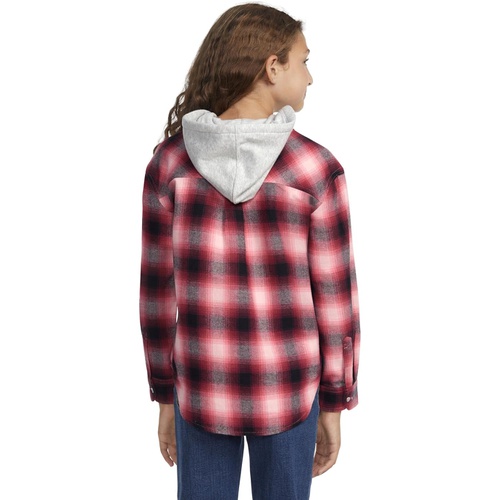 리바이스 Levis Kids Long Sleeve Hooded Flannel Top (Big Kids)
