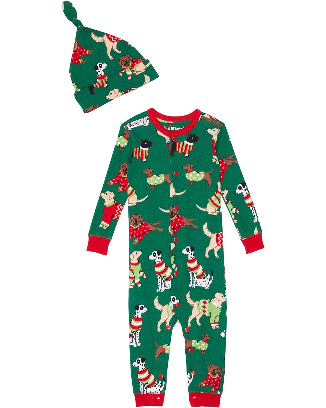 Little Blue House by Hatley Kids Woofing Christmas Coverall & Hat (Infant)