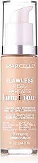 Marcelle Flawless Luminous Foundation, Buff Beige, Hypoallergenic and Fragrance-Free, 0.91 fl oz