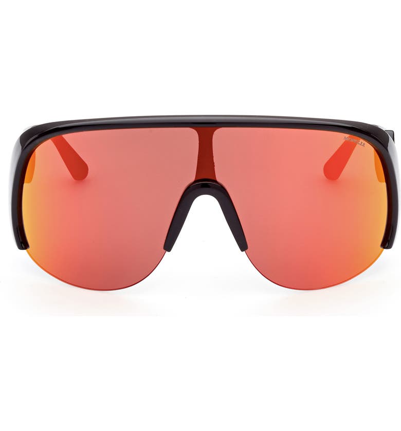 Moncler Mirrored Shield Sunglasses_SHINY BLACK / BROWN MIRROR