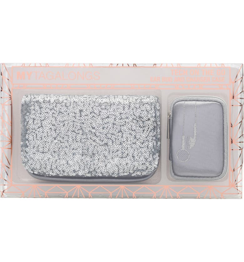 MYTAGALONGS Tech on the Go Earbud & Accessory Case Duo_SILVER