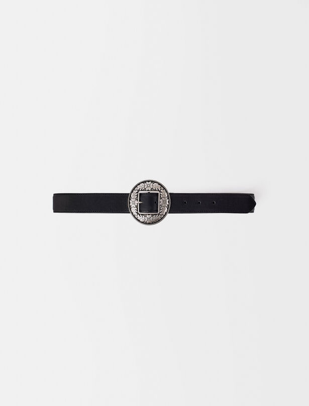 Maje Leather belt with buckle
