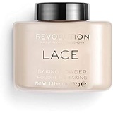 Makeup Revolution Lace Luxury Baking Powder for Medium Skin Tones Prolonging the Wear of Makeup, Lace, 1.12 Ounce, Finishing Loose Powder Makeup for Banishing Shine and Silky Finis