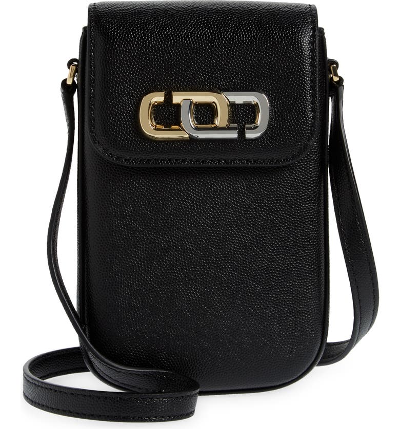 Marc Jacobs Logo Leather Phone Crossbody Bag_BLACK