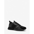 Michael Kors Mens Theo Leather and Mesh Trainer
