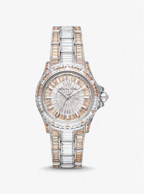 Michael Kors Limited-Edition Mini Everest Two-Tone Pave Silver-Tone Watch