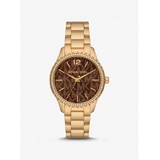 Michael Kors Layton Pave Gold-Tone Logo Watch