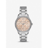Michael Kors Layton Pave Silver-Tone Logo Watch