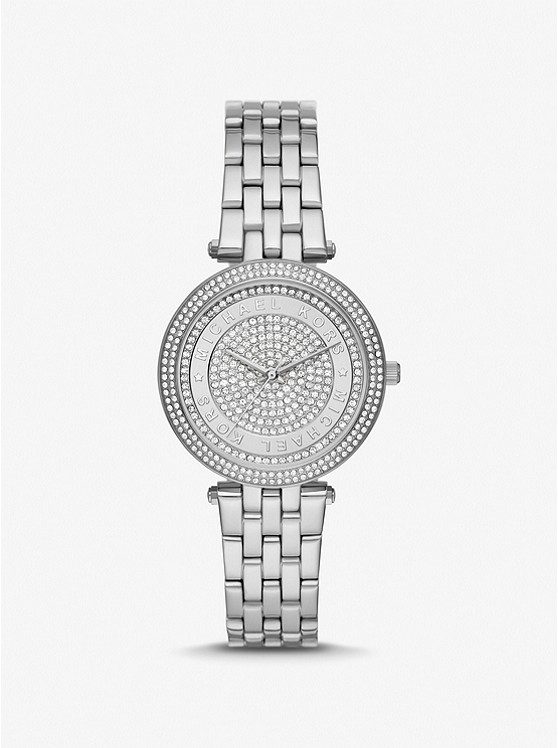 Michael Kors Mini Darci Pave Silver-Tone Watch