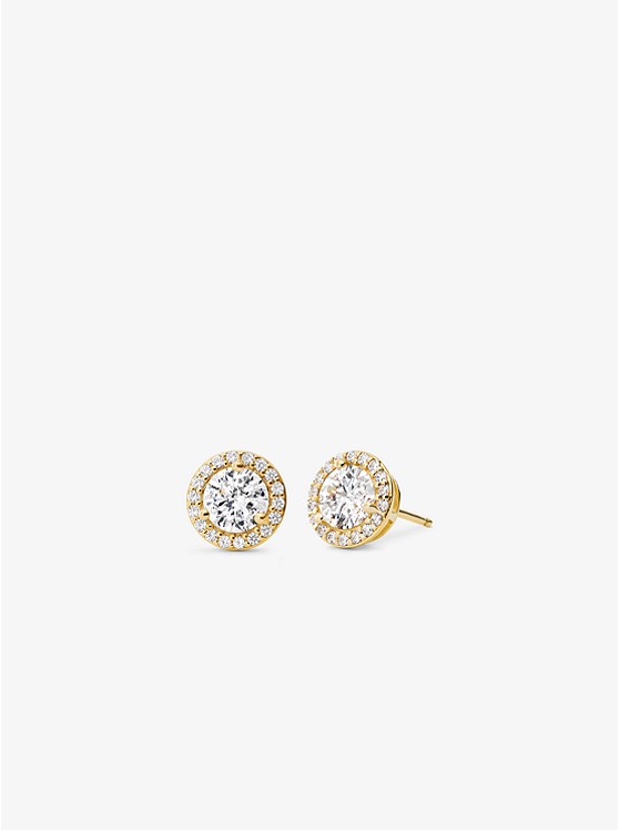Michael Kors Precious Metal-Plated Sterling Silver Pave Studs