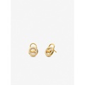 Michael Kors Precious Metal-Plated Sterling Silver Pave Padlock Stud Earrings