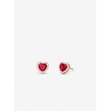 Michael Kors 14K Rose Gold-Plated Sterling Silver Crystal Heart Stud Earrings