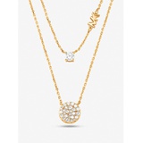 Michael Kors Precious Metal-Plated Sterling Silver Pave Disc Layering Necklace