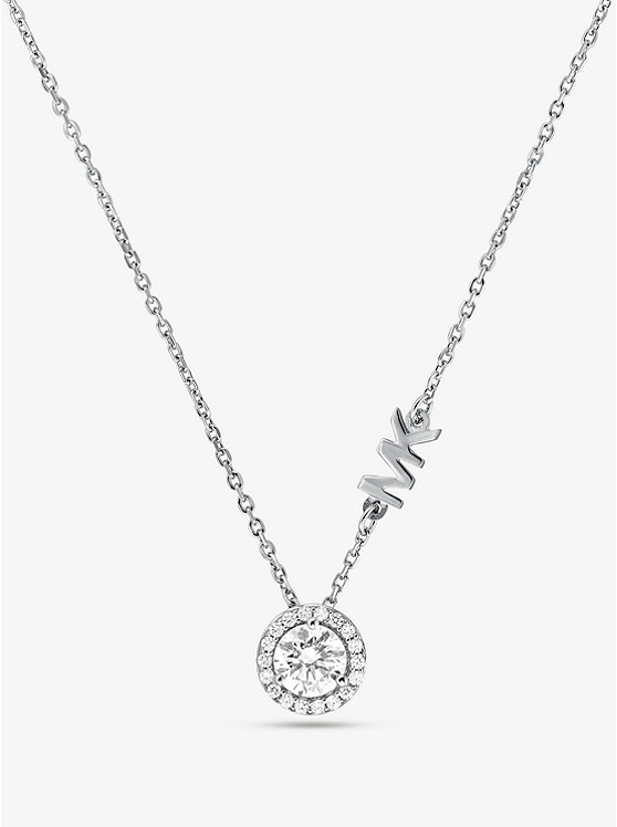 Michael Kors Precious Metal-Plated Sterling Silver Pave Halo Necklace
