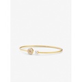 Michael Kors Precious Metal-Plated Sterling Silver Pave Disc and Stud Bangle Bracelet