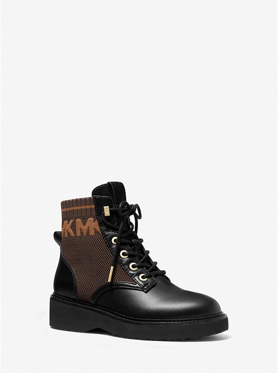 MICHAEL Michael Kors Trudy Stretch-Knit and Leather Boot