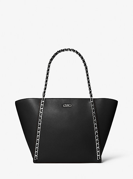 MICHAEL Michael Kors Westley Large Pebbled Leather Chain-Link Tote Bag