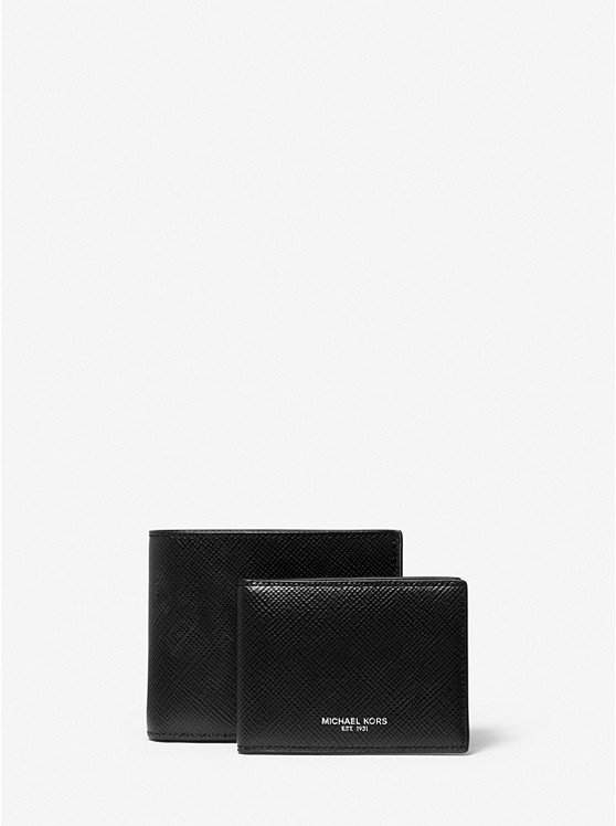 Michael Kors Mens Harrison Crossgrain Leather Billfold Wallet With Passcase