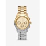 Michael Kors Runway Pave Two-Tone Watch