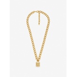 Michael Kors 14K Gold-Plated Brass Pave Lock Necklace