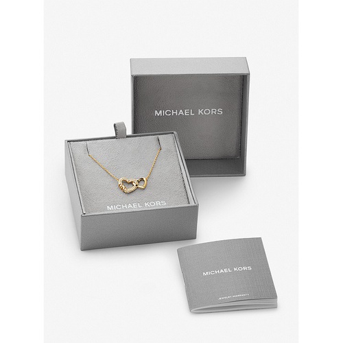 마이클코어스 Michael Kors Precious Metal-Plated Sterling Silver Interlocking Hearts Necklace