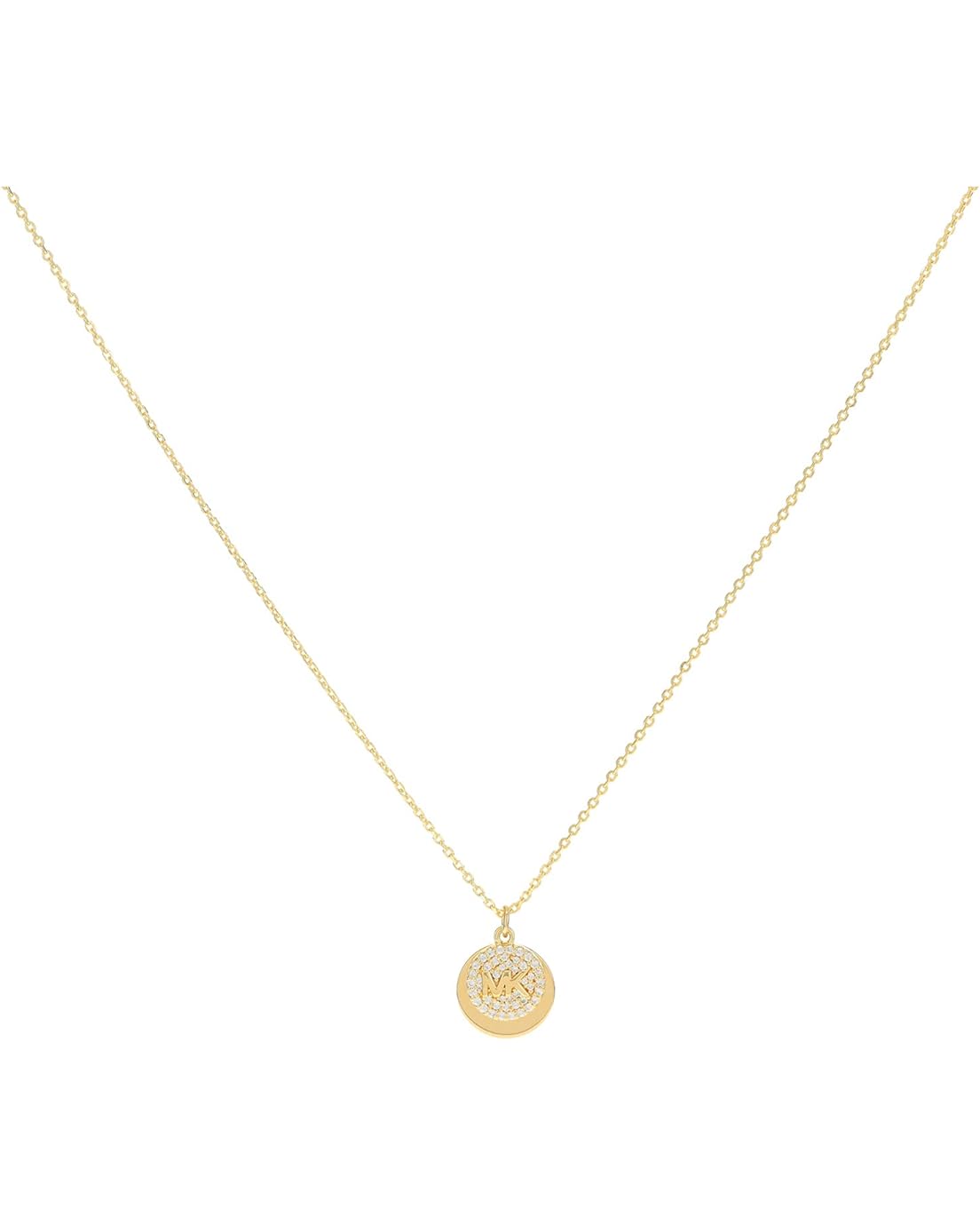 Michael Kors 14K Gold-Plated Sterling Silver Pave Engravable Pendant Necklace
