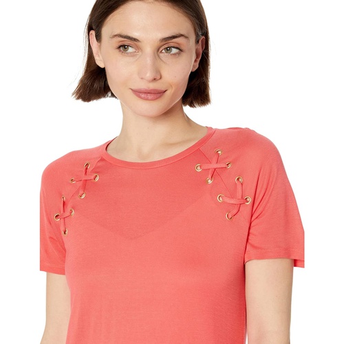 마이클코어스 MICHAEL Michael Kors Petite Lace-Up T-Shirt Dress