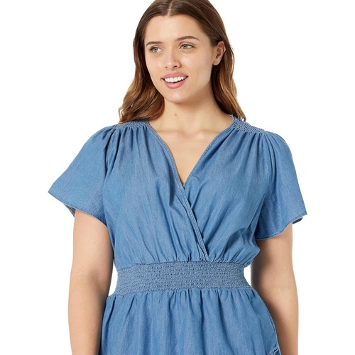 마이클코어스 MICHAEL Michael Kors Plus Size Short Sleeve Tencel Wrap Dress