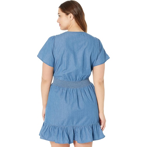 마이클코어스 MICHAEL Michael Kors Plus Size Short Sleeve Tencel Wrap Dress