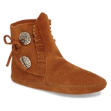 Minnetonka Two-Button Softsole Bootie_BROWN