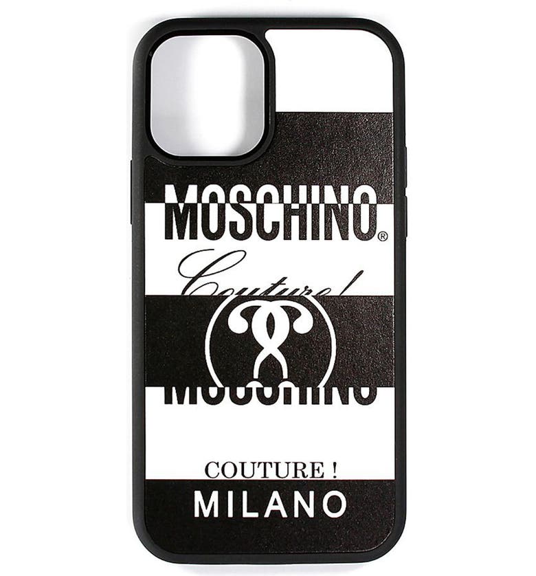 모스키노 Moschino Stripe Question Mark Logo iPhone 12 & 12 Pro Case_FANTASY PRINT WHITE