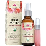 NAMSKARA USDA Organic Rose Water Facial Toner Astringent - Anti Aging Hydrating Primer & Makeup Face Setting Spray Mist from Fresh Moroccan Rose Petal Water - 100% Natural Cleanser for Glow