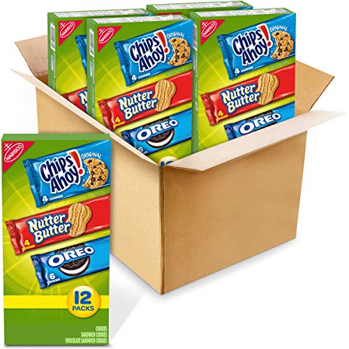 Nabisco Cookie Variety Pack, OREO, Nutter Butter, CHIPS AHOY!, 4 - 12 Pack Boxes