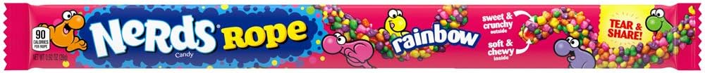  Nerds Rope Rainbow Candy, 0.92 Ounce Package, 24 Count, Pack of 1