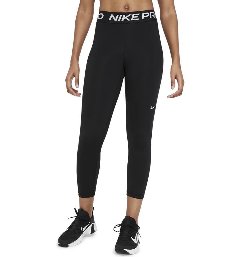 나이키 Nike Dri-FIT Pro 365 Crop Leggings_BLACK/ WHITE/ WHITE