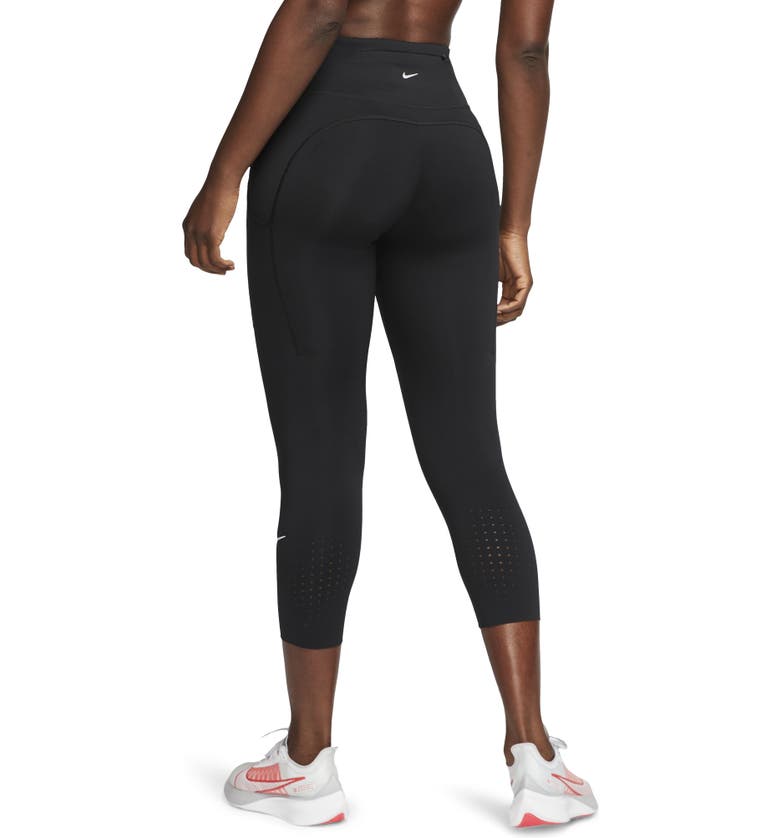 나이키 Nike Epic Luxe Crop Pocket Running Tights_BLACK/ REFLECTIVE SILVER