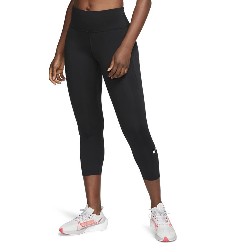 나이키 Nike Epic Luxe Crop Pocket Running Tights_BLACK/ REFLECTIVE SILVER