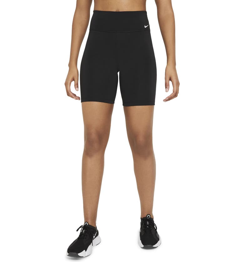 나이키 Nike One Mid-Rise Bike Shorts_BLACK/ WHITE