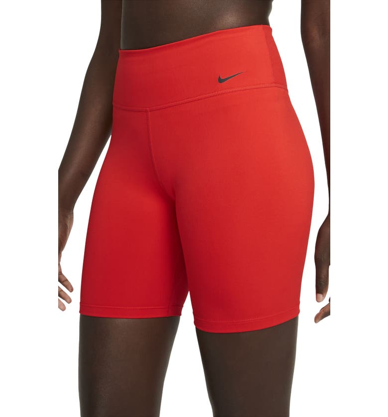 나이키 Nike One Mid-Rise Bike Shorts_CHILE RED/ BLACK