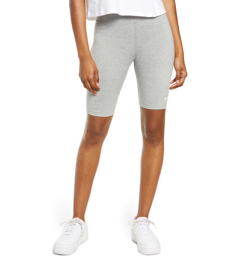 나이키 Nike Sportswear Essential Bike Shorts_DARK GREY HEATHER/ WHITE