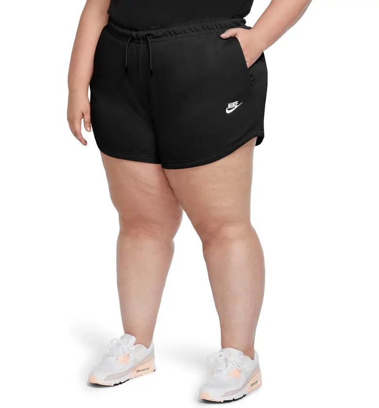 Nike Sportswear French Terry Shorts_BLACK/ WHITE