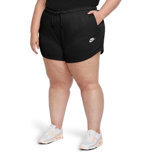 나이키 Nike Sportswear French Terry Shorts_BLACK/ WHITE