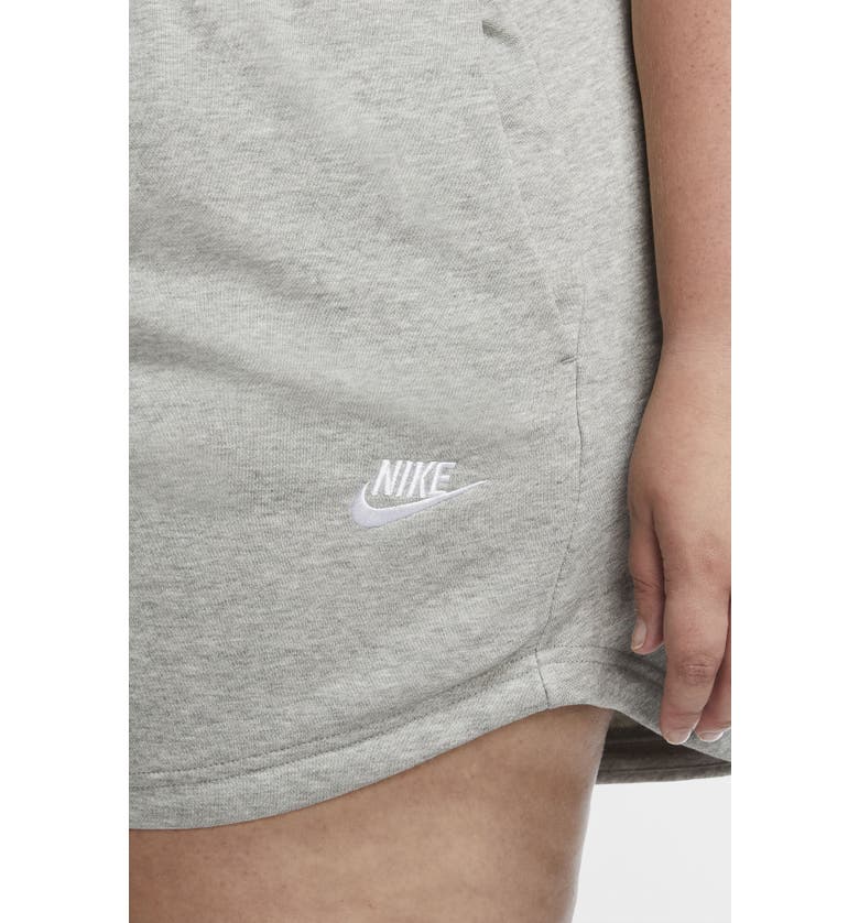 나이키 Nike Sportswear French Terry Shorts_DARK GREY HEATHER/ WHITE