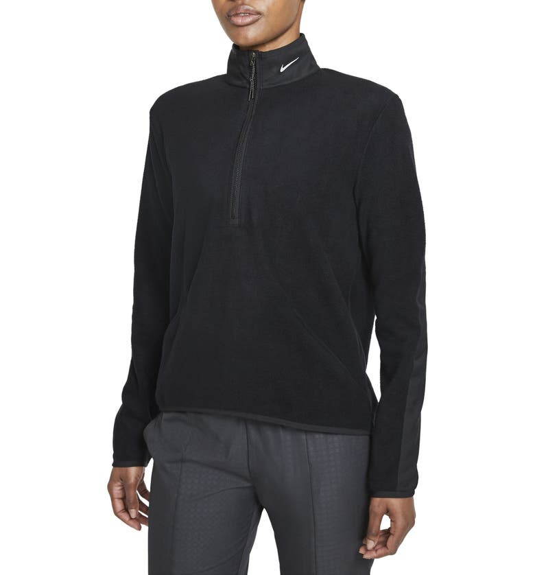 Nike ThermaFIT Victory Half-Zip Golf Top_BLACK/ BLACK/ WHITE