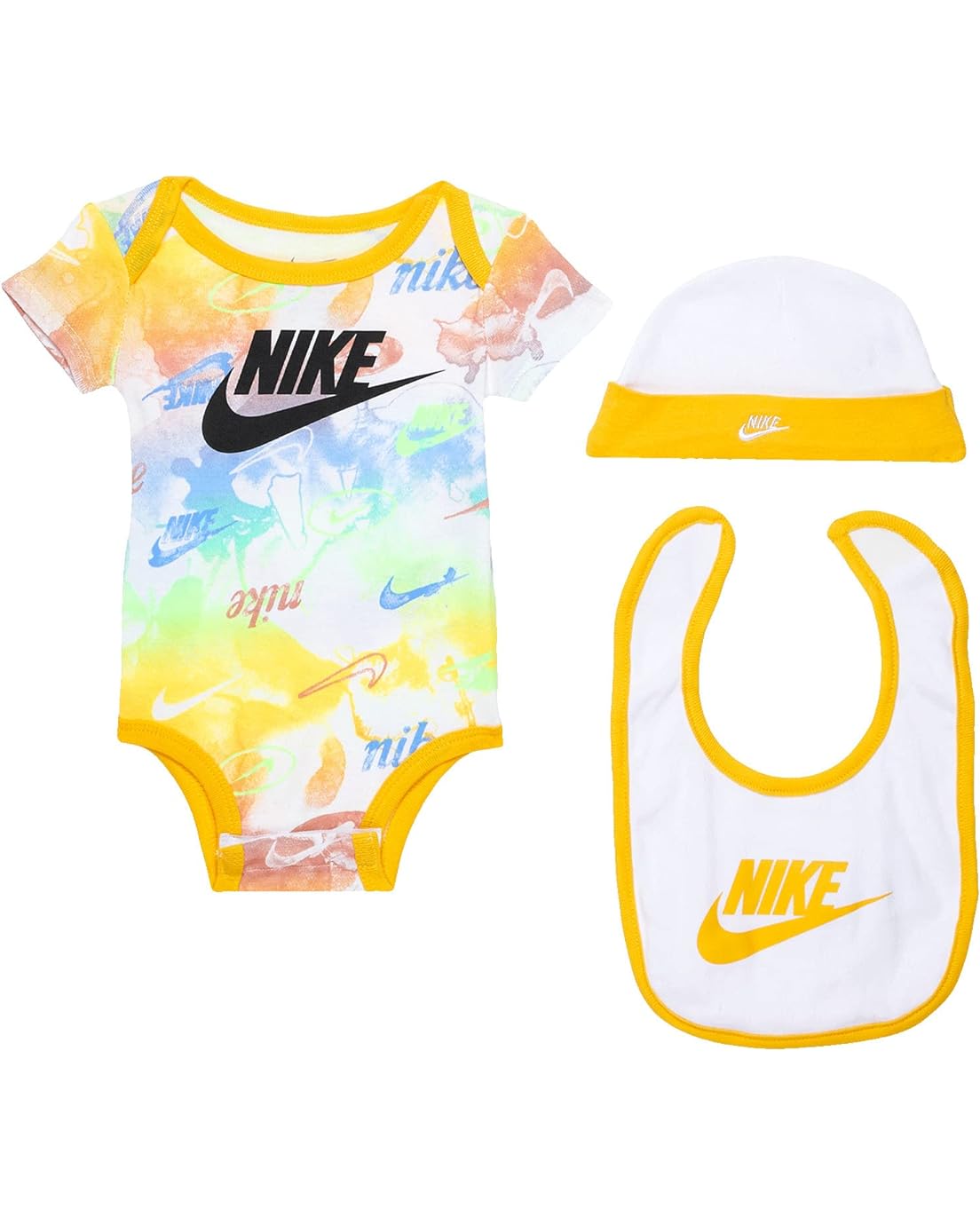 나이키 Nike Kids Bodysuit, Hat and Bib Set (Infant/Toddler/Little Kids)