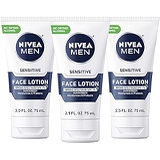 NIVEA Men Sensitive Protective Lotion - Moisturize With Broad Spectrum SPF 15 - 2.5 fl. oz. Bottle (Pack of 3)