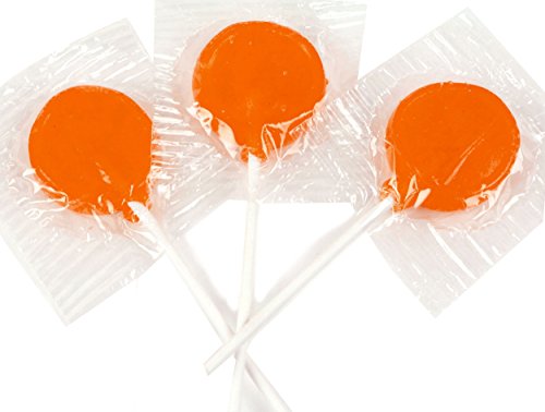 Orange Colored and Orange Flavored Hard Candy Lollipops - Oh! Nuts (1 LB bag)