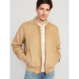Faux-Suede Bomber Jacket