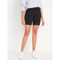 Extra High-Waisted Rib-Knit Biker Shorts for Women -- 8-inch inseam